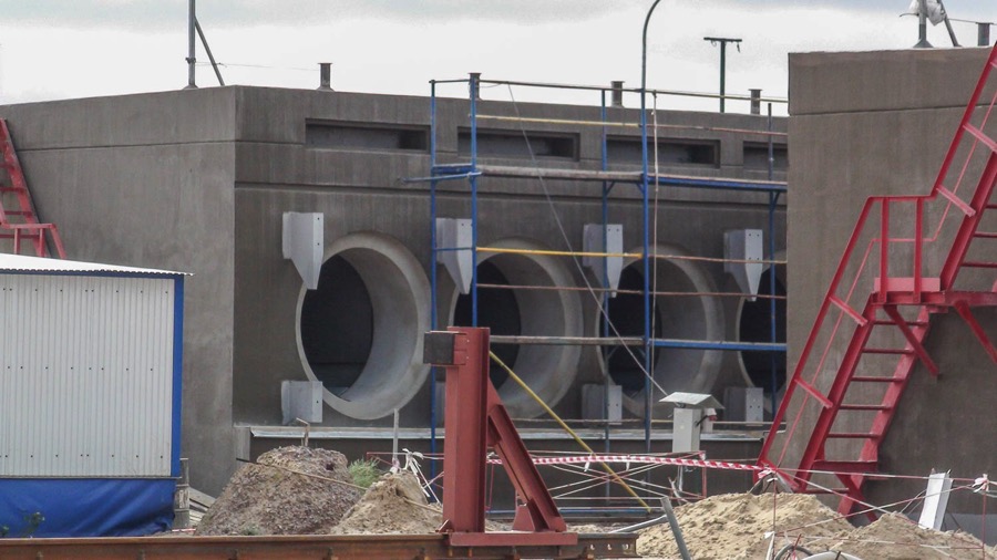 Abbildung 14 Etwa 1 km neben den Reaktorblöcken werden die Bunker zur Lagerung der hochradioaktiven Abfälle gebaut.